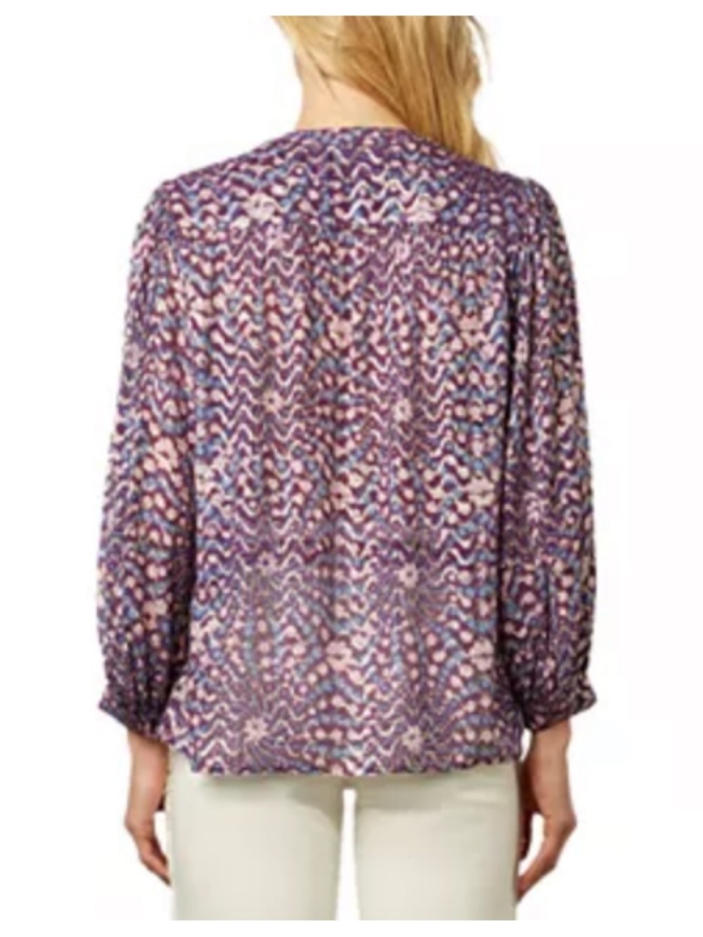 GERARD DAREL Akris Metallic Print Blouse - Picture 4 of 12